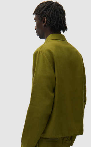 Short Linen Zip Sweater