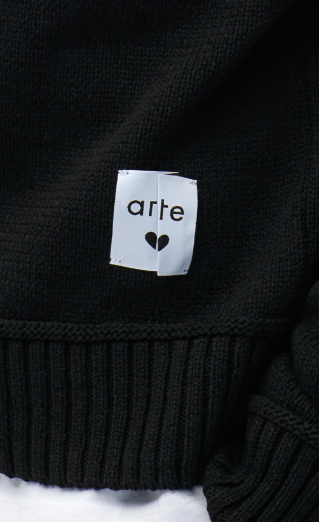 Omkeerbaar gebreid label