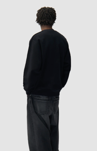 Reversible Label Crewneck Sweater