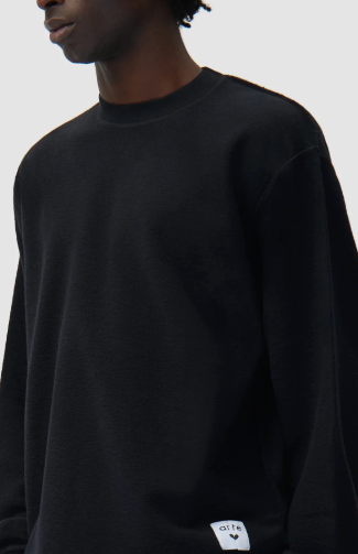 Reversible Label Crewneck Sweater