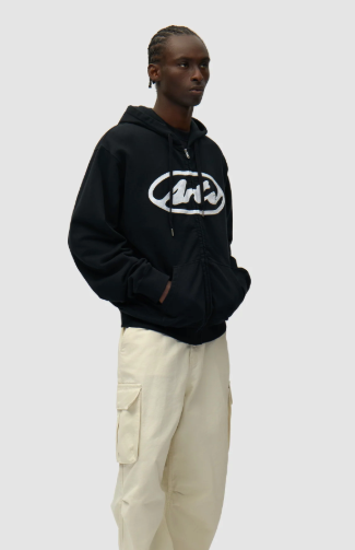 Hoodie met ritssluiting en cirkelvormig logo