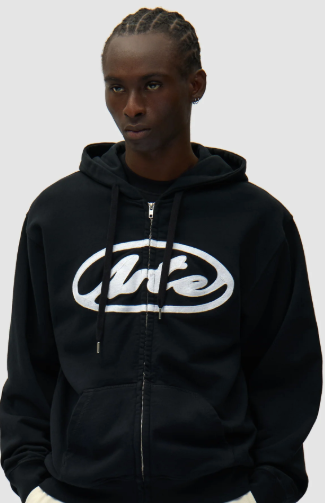 Hoodie met ritssluiting en cirkelvormig logo